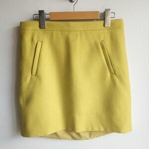 J.Crew Chartreuse Wool Mini Skirt - Sz 2